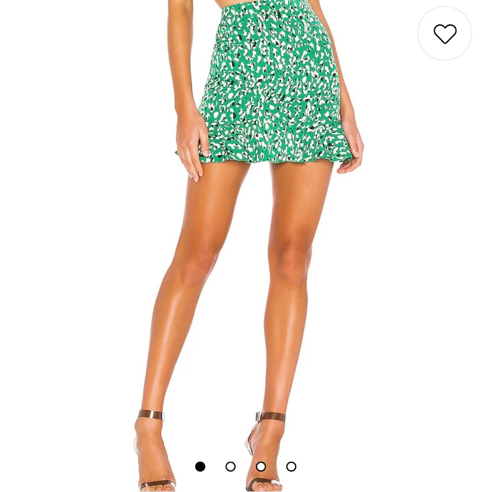 Superdown Kelly Ruffle Mini Skirt | Size S | NWOT | Green Leopard